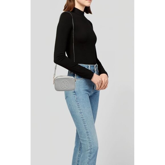 Tory Burch Perry Bombé Mini Bag Gray Heron OS - Picture 16 of 16